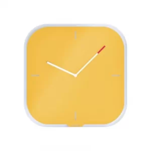 Cosy Silent Glass Wall Clock Warm Yellow