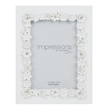 4" x 6" - Impressions Little White Flower Resin Photo Frame