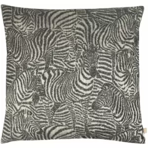 Kai Hector Multi Zebra's Print Woven Cushion Cover, Ebony, 55 x 55 Cm
