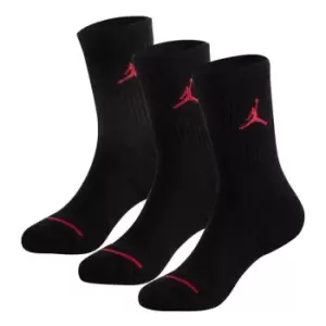 Air Jordan 3 Pack Crew Socks Childrens - Black