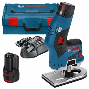 Bosch GKF 12 V-8 12v Cordless Fixed Base Palm Router 2 x 3ah Li-ion Charger Case