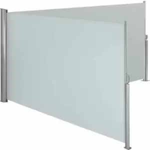 Tectake Double-sided Garden Privacy Screen With Retractable Awnings Grey