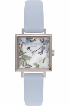 Ladies Olivia Burton Enchanted Garden Chalk Blue & Silver Watch OB16SS18