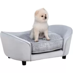 Dog Sofa Bed, Pet Chair, Kitten Couch Lounge w/ Cushion, for xs, s Dogs - Grey - Pawhut