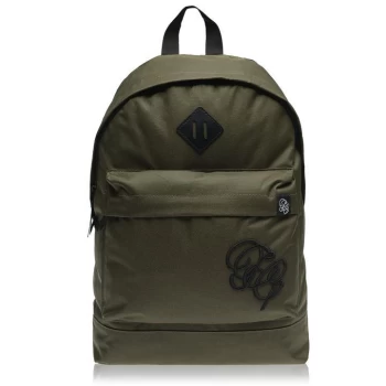 Fabric Embroidered Backpack - Khaki