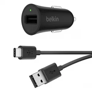 Belkin BOOST UP Quick Charge 3.0 18 W Car Charger Plus 1.2 m USB-A to USB-C Cable, Black