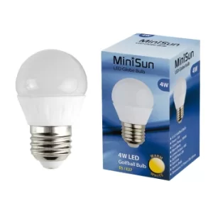 2 x 4W ES E27 Warm White LED Golfball Bulbs
