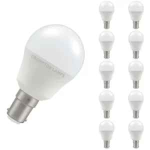 (10 Pack) Lamps LED Golfball 5.5W SBC-B15d (40W Equivalent) 2700K Warm White Opal 470lm SBC Small Bayonet B15 Round Frosted Multipack Light Bulbs