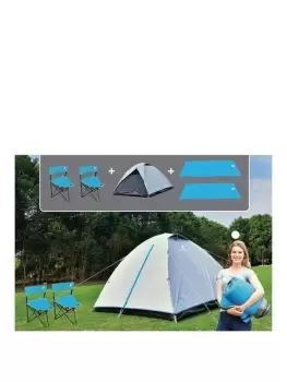 Complete Camping Set For 2 Including Dome Tent, Camping Chairs and Sleeping Bags