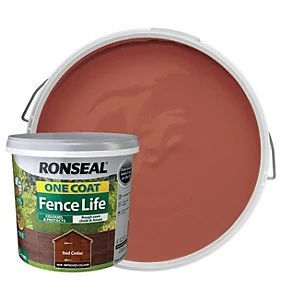 Ronseal One Coat Fence Life Matt Shed & Fence Treatment - Red Cedar 5L
