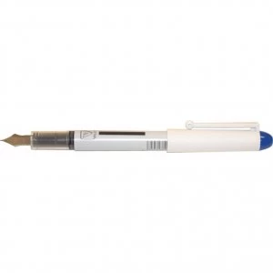 Pilot V-Pen Erasable Fountain Pen, Medium Tip, White Barrel, Blue Ink