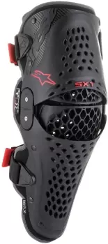 Alpinestars SX-1 V2 Knee Protectors, black-red, Size L XL, black-red, Size L XL