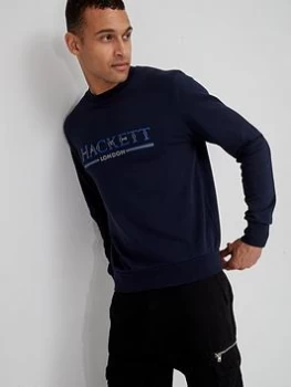 Hackett Large Logo Sweatshirt - Navy, Size L, Men