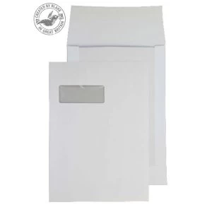 Blake Purely Packaging C4 120gm2 Peel and Seal Window Pocket Envelopes White Pack of 125