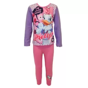 Disney Girls Pretty Things Daisy Duck Pyjama Set (5-6 Years) (Pink)