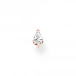 Sterling Silver Rose Gold Plated Ice Crystal Single Earring H2259-416-14