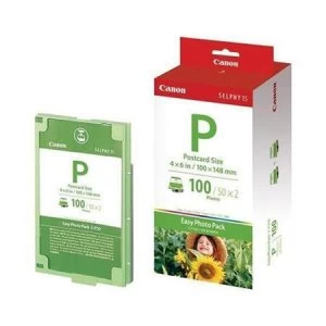 Canon E-P100 Easy Photo Pack Postcard Size 4 x 6in/100 x 148mm 100 Sheets