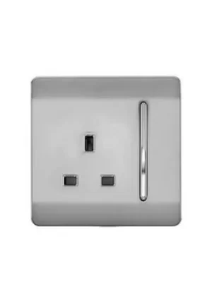 Trendiswitch 1G 13A Switched Socket Stainless Steel