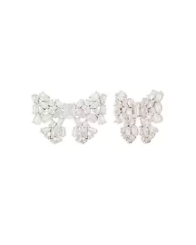 kate spade new york Take A Bow Cubic Zirconia Bow Statement Stud Earrings in Silver Tone