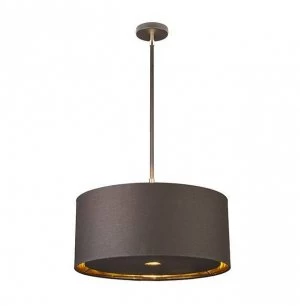1 Light Round Ceiling Pendant Brown, Brass, E27