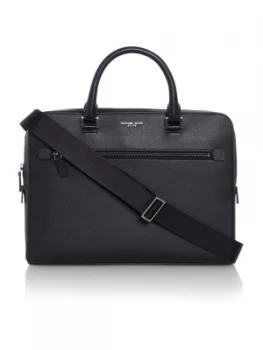 Michael Kors Harrison Zip Top Leather Briefcase Black