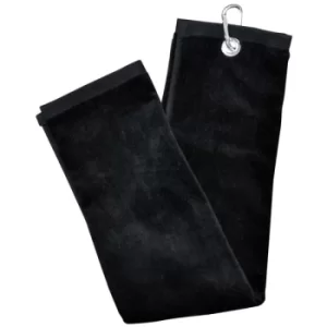 Longridge Blank Luxury 3 Fold Golf Towel Black