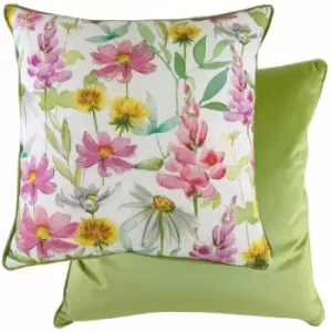 Evans Lichfield - Wild Flowers Ava Floral Print Cushion Cover, Multi, 43 x 43 Cm