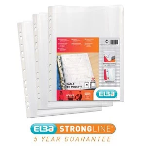 Elba A4 Expanding Pocket Extra Capacity No Flap Multi punched Polypropylene Clear 1 x Pack of 10