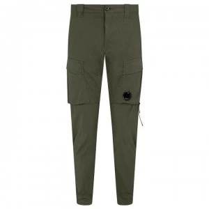 CP COMPANY Garment Dyed Stretch Sateen Cargo Pants - Olive 683 V2