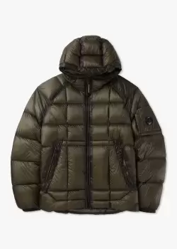 C.P. Company Mens D.D.Shell Hooded Down Jacket In Olive Night
