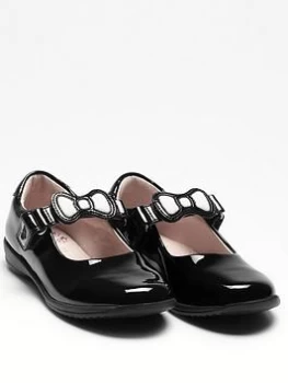 Lelli Kelly Colourissima Bow Dolly School Shoe - Black Patent, Size 9 Younger