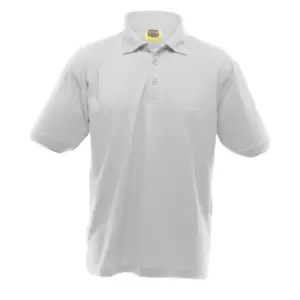 UCC 50/50 Mens Heavyweight Plain Pique Short Sleeve Polo Shirt (S) (White)