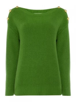 Michael Kors Boatneck button sweater Green