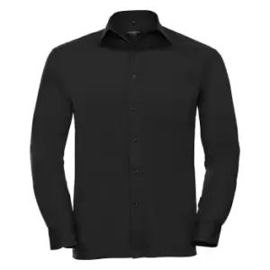 Russell Collection Mens Long Sleeve Shirt (18.5) (Black)