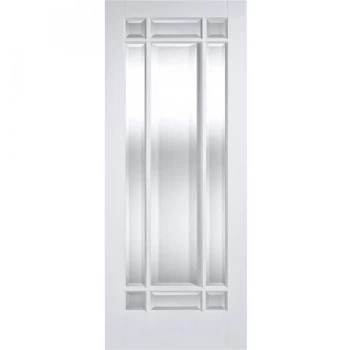 LPD Manhattan White Primed Clear Bevelled Glazed Internal Door - 1981mm x 686mm (78 inch x 27 inch)