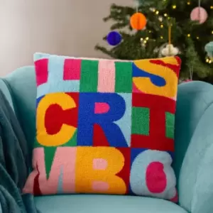 Festive-val Crimbo Cushion Multicolour, Multicolour / 43 x 43cm / Polyester Filled