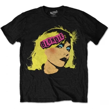 Blondie - Punk Logo Mens Large T-Shirt - Black