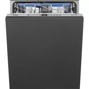 Smeg DI322BQLH Fully Integrated Standard Dishwasher - Silver Control Panel with Fixed Door Fixing Kit - B Rated