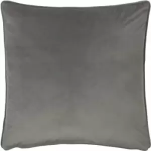Evans Lichfield Opulence Velveteen Cushion Cover (55cm x 55cm) (Steel Grey) - Steel Grey