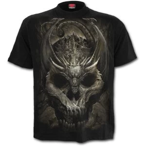 Draco Skull Mens Small T-Shirt - Black