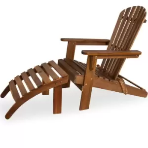 Adirondack Chair Acacia Wood incl. Footrest
