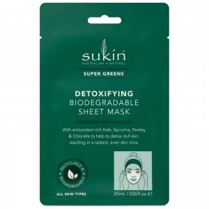 Sukin Super Greens Detoxifying Sheet Mask Sachet 25ml
