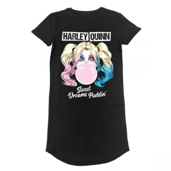Batman - Harley Quinn Sweet Dreams Puddin Womens Medium T-Shirt Dress - Black