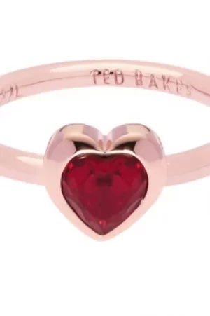 Ted Baker Ladies Rose Gold Plated Crystal Heart Ring Size SM TBJ1683-24-22SM