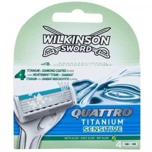 Wilkinson Sword Quattro Titanium Coated Razor Blades 4 pack