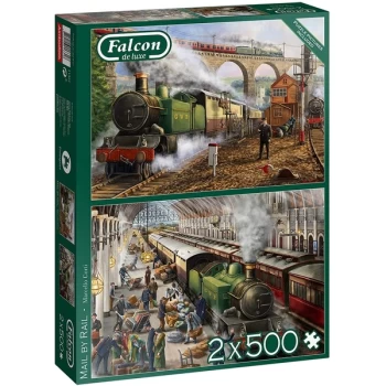 Falcon de luxe Mail by Rail 2-Pack Jigsaw Puzzles - 500 Pieces