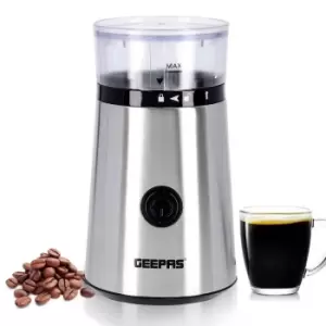 Geepas GCG5471 150W Electric Coffee Grinder For Beans Dried Spices Nuts Herbs - Silver