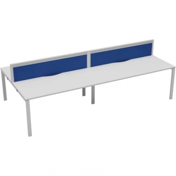 4 Person Double Bench Desk 1600X780MM Each - White/White