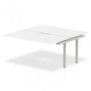 B2B Ext Kit Silver Frame Bench Desk 1600 White