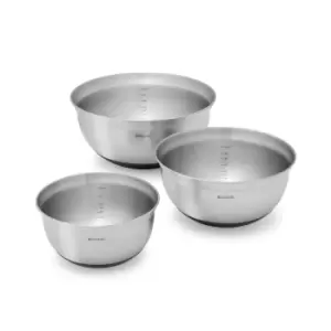 Brabantia Set of 3 Mixing Bowls Silver